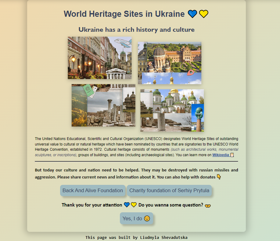 First project about UNESCO at Ukraine